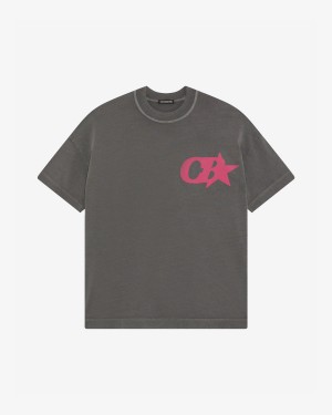 Cole Buxton CB Star Men T-Shirt Og Washed Black | USA AX0-33193F4