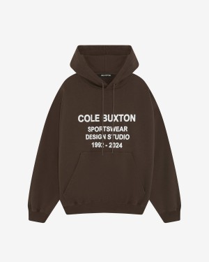 Cole Buxton Design Studio Men Hoodie Brown | USA EA7-82278M4