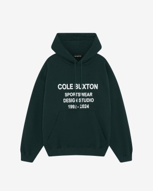 Cole Buxton Design Studio Men Hoodie Forest Green | USA JX7-29562M4