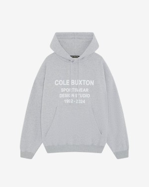 Cole Buxton Design Studio Men Hoodie Light Grey Marl | USA HO7-44224J9