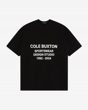 Cole Buxton Design Studio Men T-Shirt Black | USA BW8-27562D6