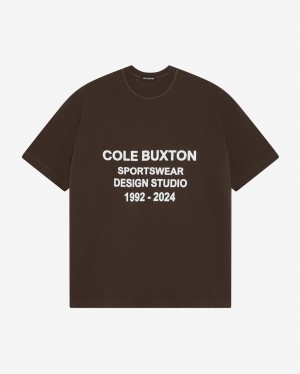 Cole Buxton Design Studio Men T-Shirt Brown | USA WU8-31423A4