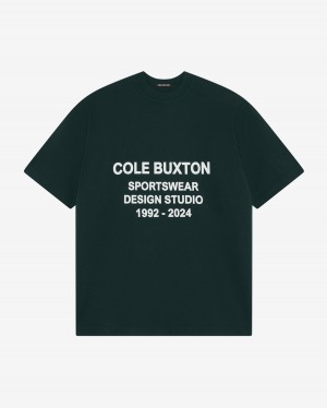 Cole Buxton Design Studio Men T-Shirt Forest Green | USA IP3-94019Q8