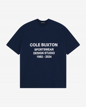 Cole Buxton Design Studio Men T-Shirt Navy | USA ON6-07690C8