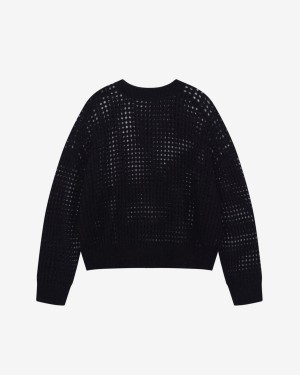 Cole Buxton Open Weave Knit Men Sweatshirts Black | USA BA3-51965J5