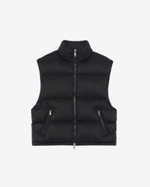 Cole Buxton Ripstop Down Men Vest Black | USA OQ7-93009Z1