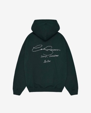 Cole Buxton Signature Men Hoodie Forest Green | USA SJ7-66376L6