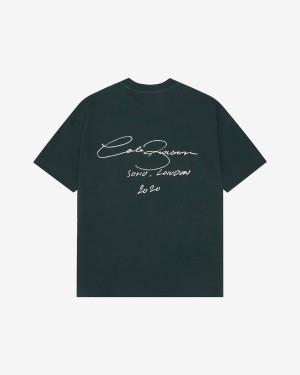 Cole Buxton Signature Men T-Shirt Forest Green | USA FO8-79037H2