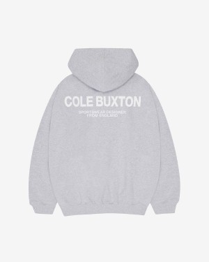 Cole Buxton Sportswear Men Hoodie Light Grey Marl | USA EN7-90469W0