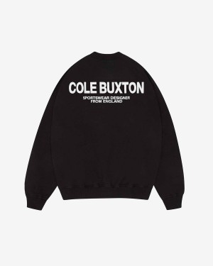 Cole Buxton Sportswear Men Sweatshirts Black | USA NL5-73247Z9