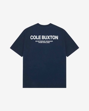 Cole Buxton Sportswear Men T-Shirt Navy | USA TM9-37173O1