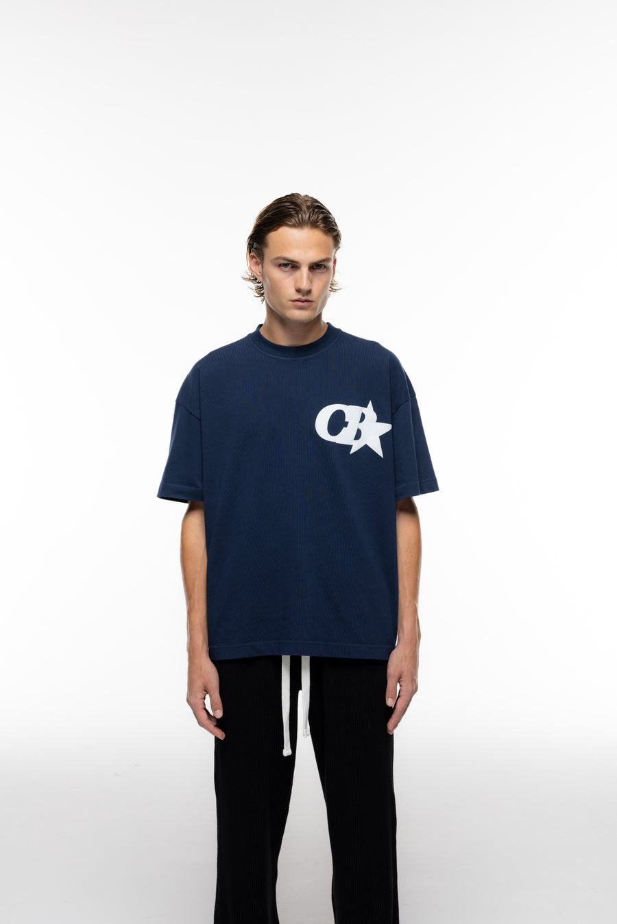 Cole Buxton CB Star Men T-Shirt Navy | USA KF3-41364I2