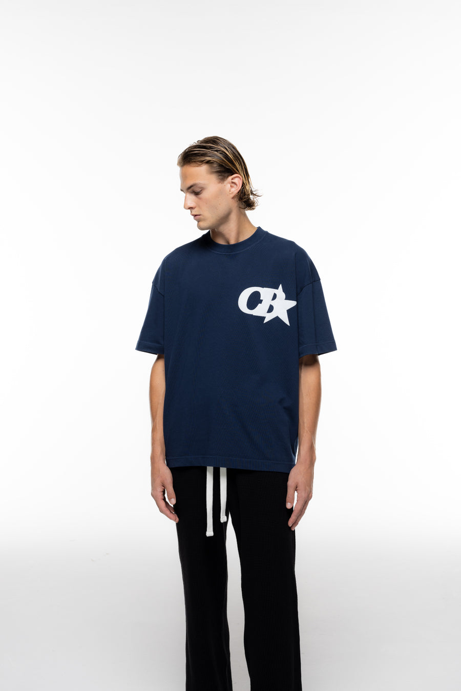 Cole Buxton CB Star Men T-Shirt Navy | USA KF3-41364I2