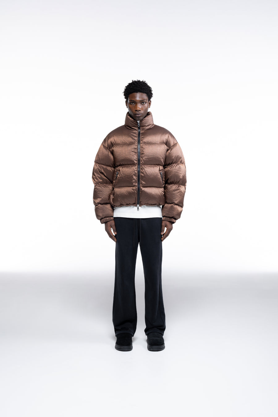 Cole Buxton Cropped Nylon Ripstop Puffer Men Jackets Copper | USA RM2-95469N7