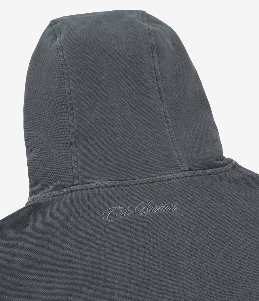 Cole Buxton Heavyweight Cropped Men Hoodie Og Washed Black | USA YA3-89298W2