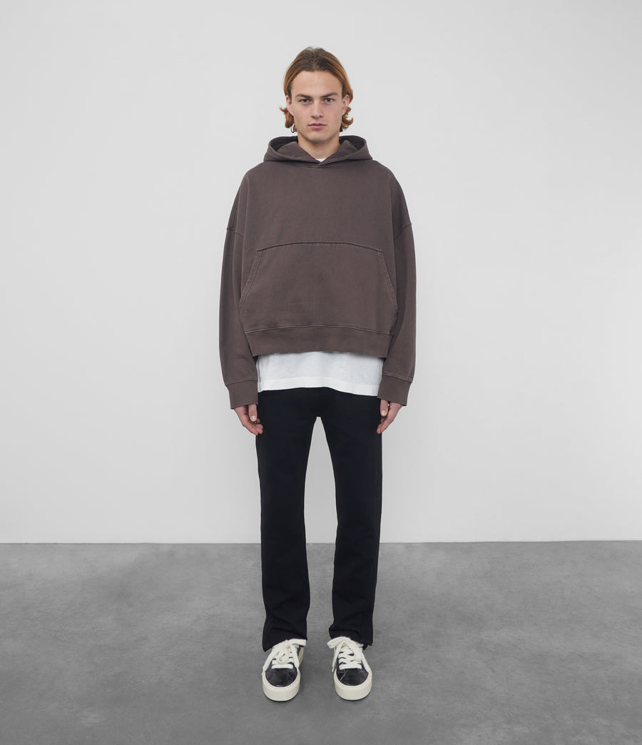 Cole Buxton Heavyweight Cropped Men Hoodie Washed Brown | USA DL6-17081X3