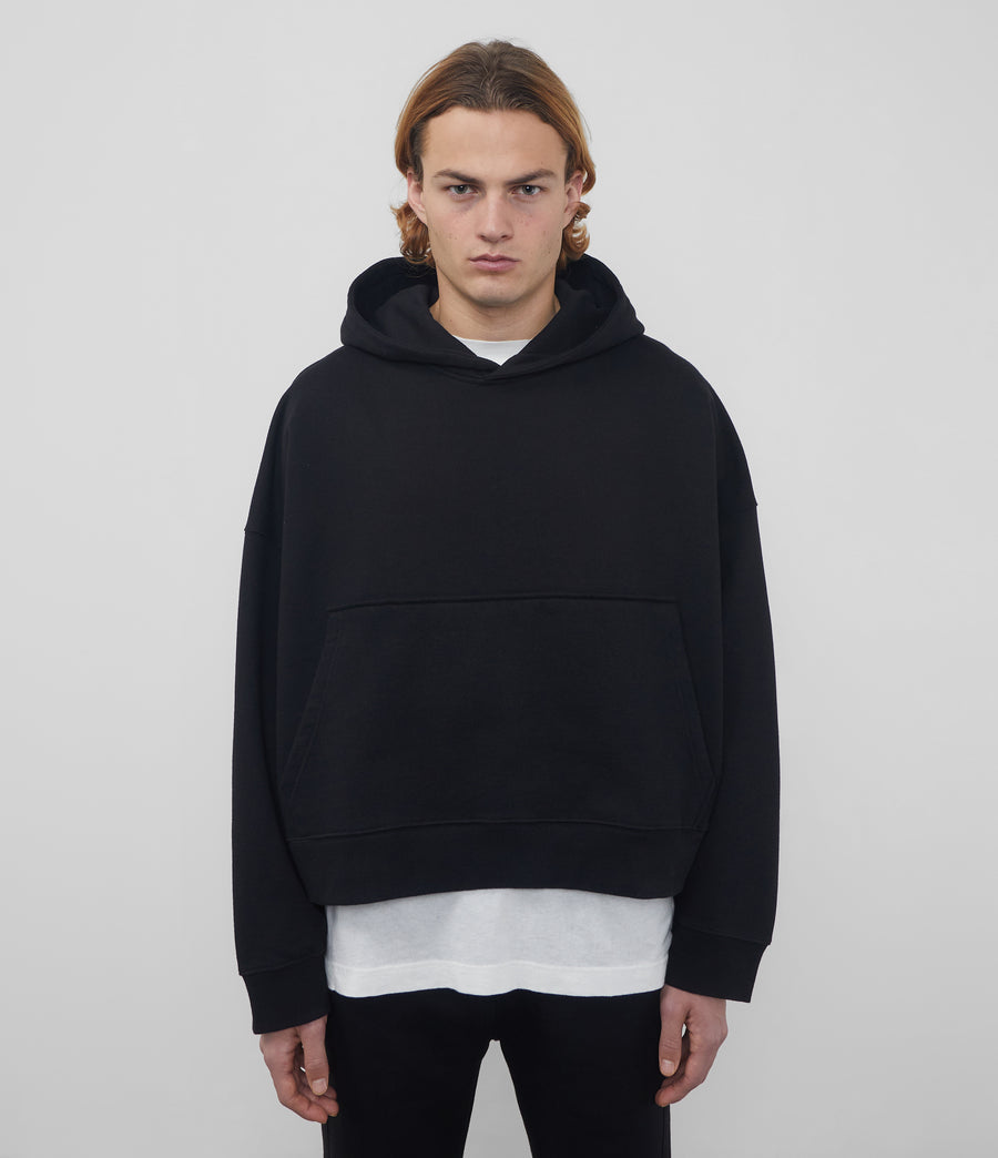 Cole Buxton Heavyweight Cropped Men Hoodie Black | USA MM1-11701N2