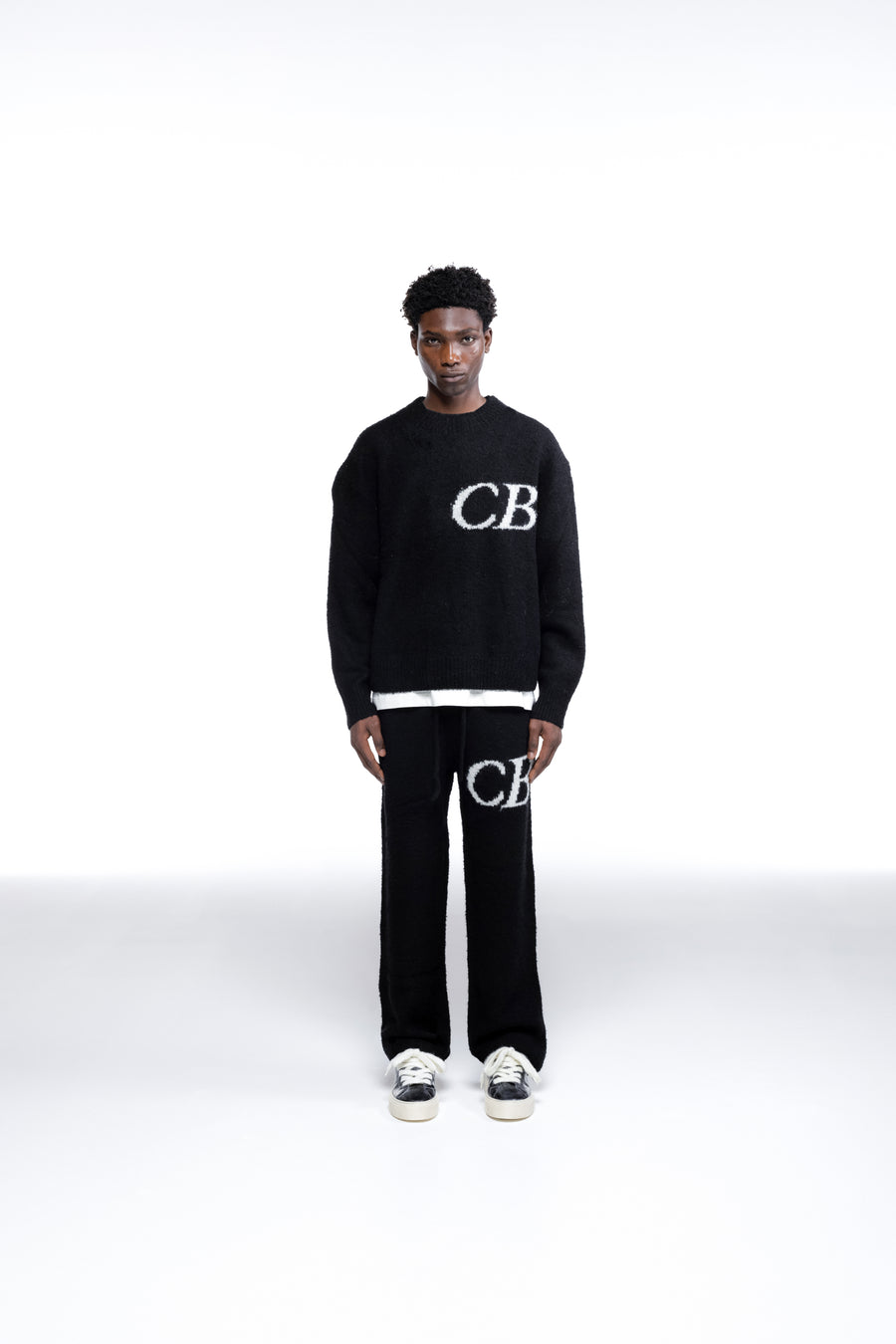 Cole Buxton Logo Knit Men Pants Black | USA SX0-08020W4