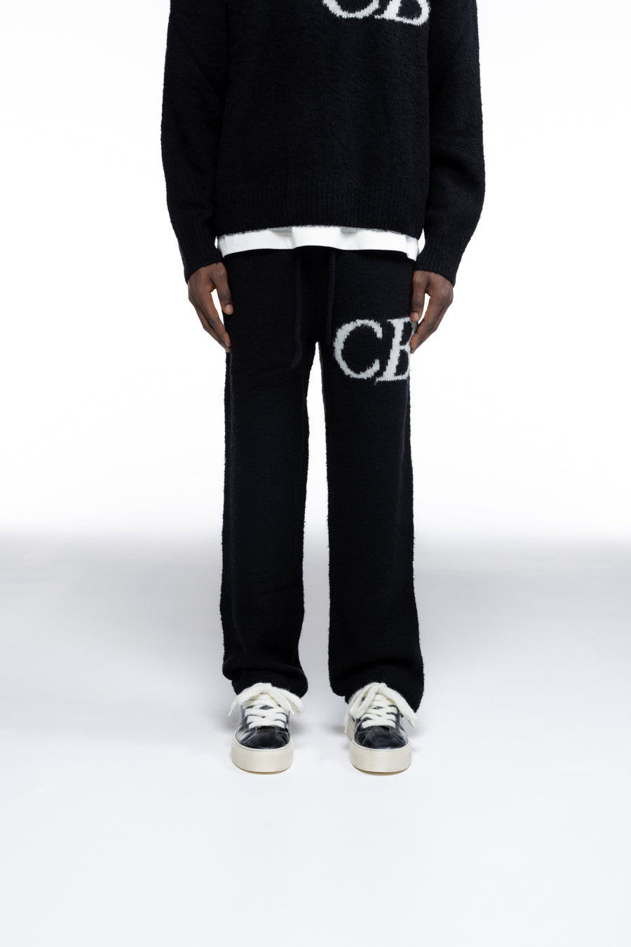 Cole Buxton Logo Knit Men Pants Black | USA SX0-08020W4