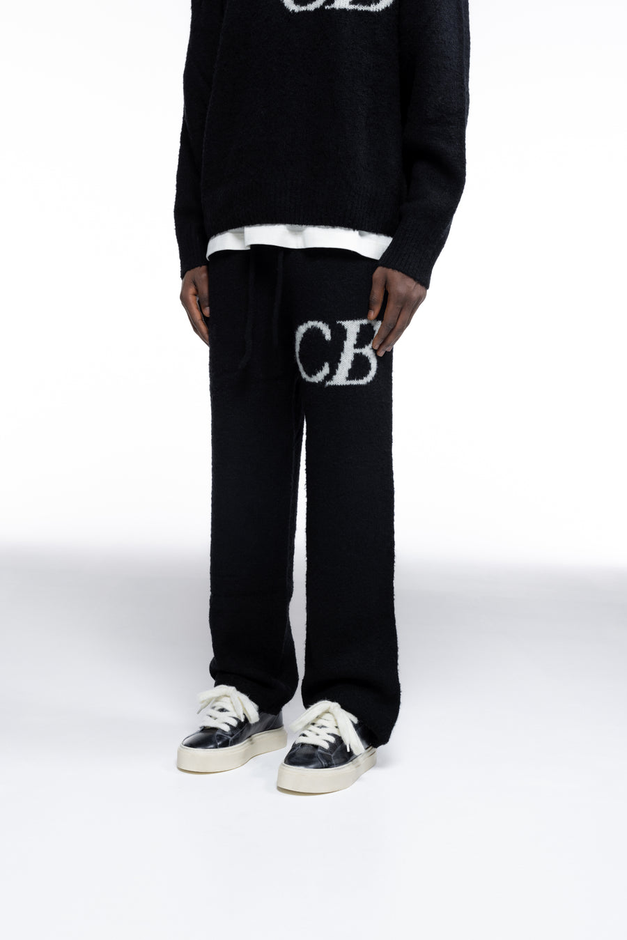 Cole Buxton Logo Knit Men Pants Black | USA SX0-08020W4