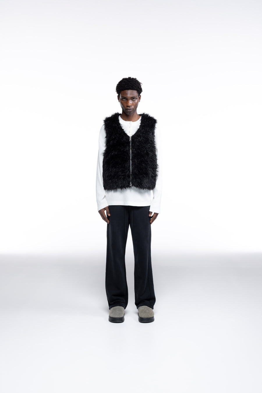 Cole Buxton Mohair Men Vest Black | USA HE0-65466B7