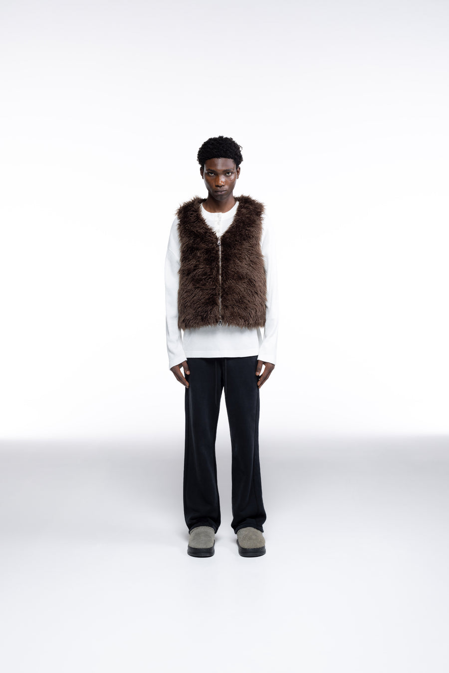 Cole Buxton Mohair Men Vest Brown | USA SL1-30573B3