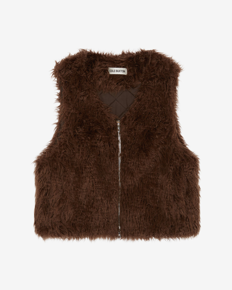 Cole Buxton Mohair Men Vest Brown | USA SL1-30573B3