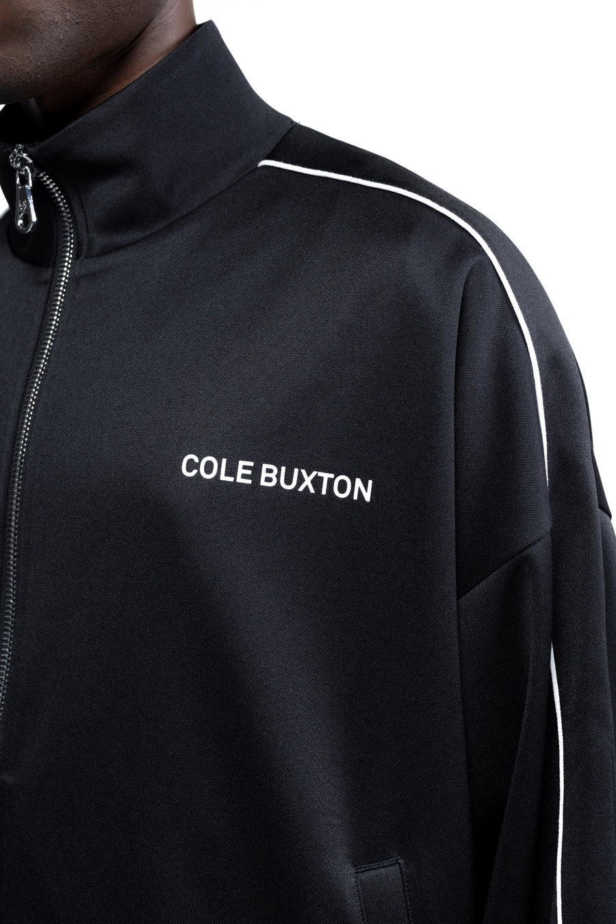 Cole Buxton Piped Men Track Jackets Black | USA BZ8-36163F2