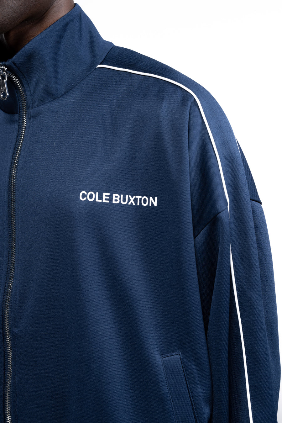 Cole Buxton Piped Men Track Jackets Navy | USA XX4-87068C8