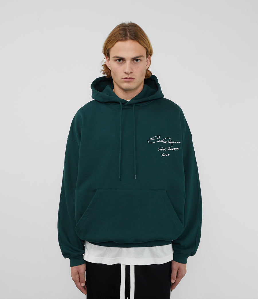 Cole Buxton Signature Men Hoodie Forest Green | USA SJ7-66376L6