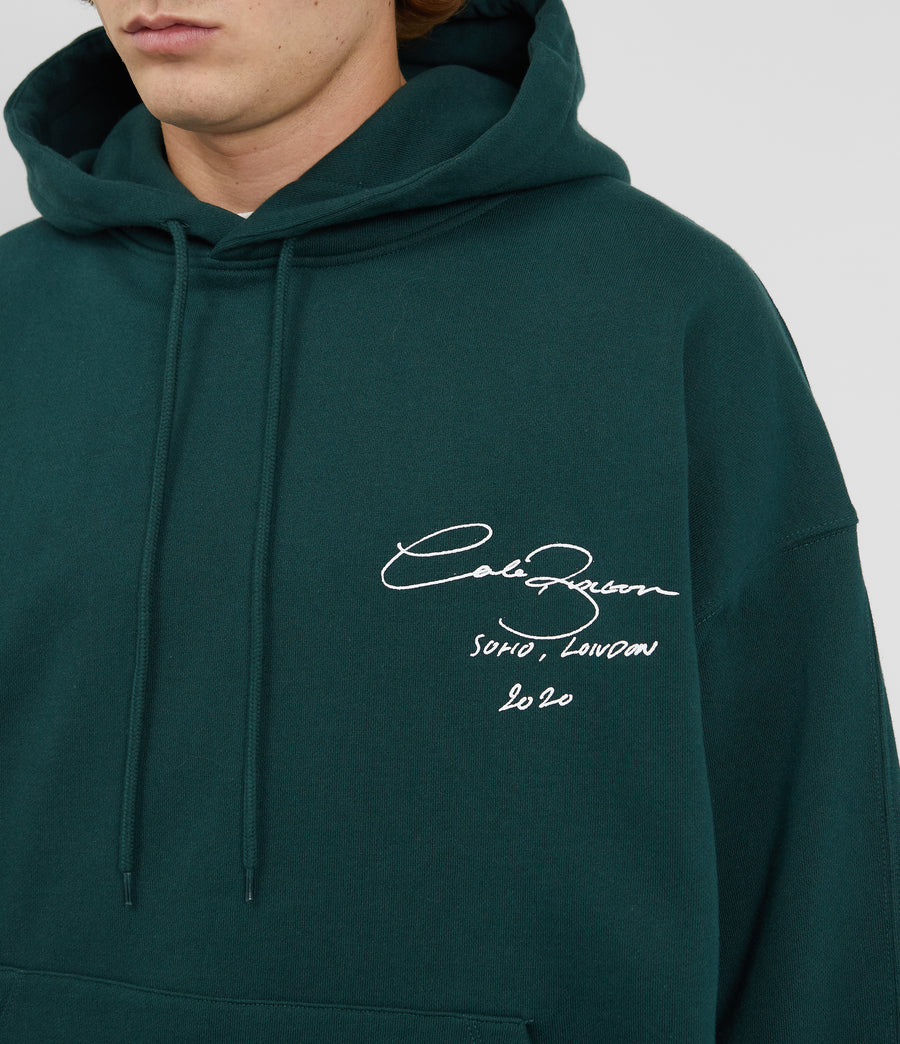 Cole Buxton Signature Men Hoodie Forest Green | USA SJ7-66376L6