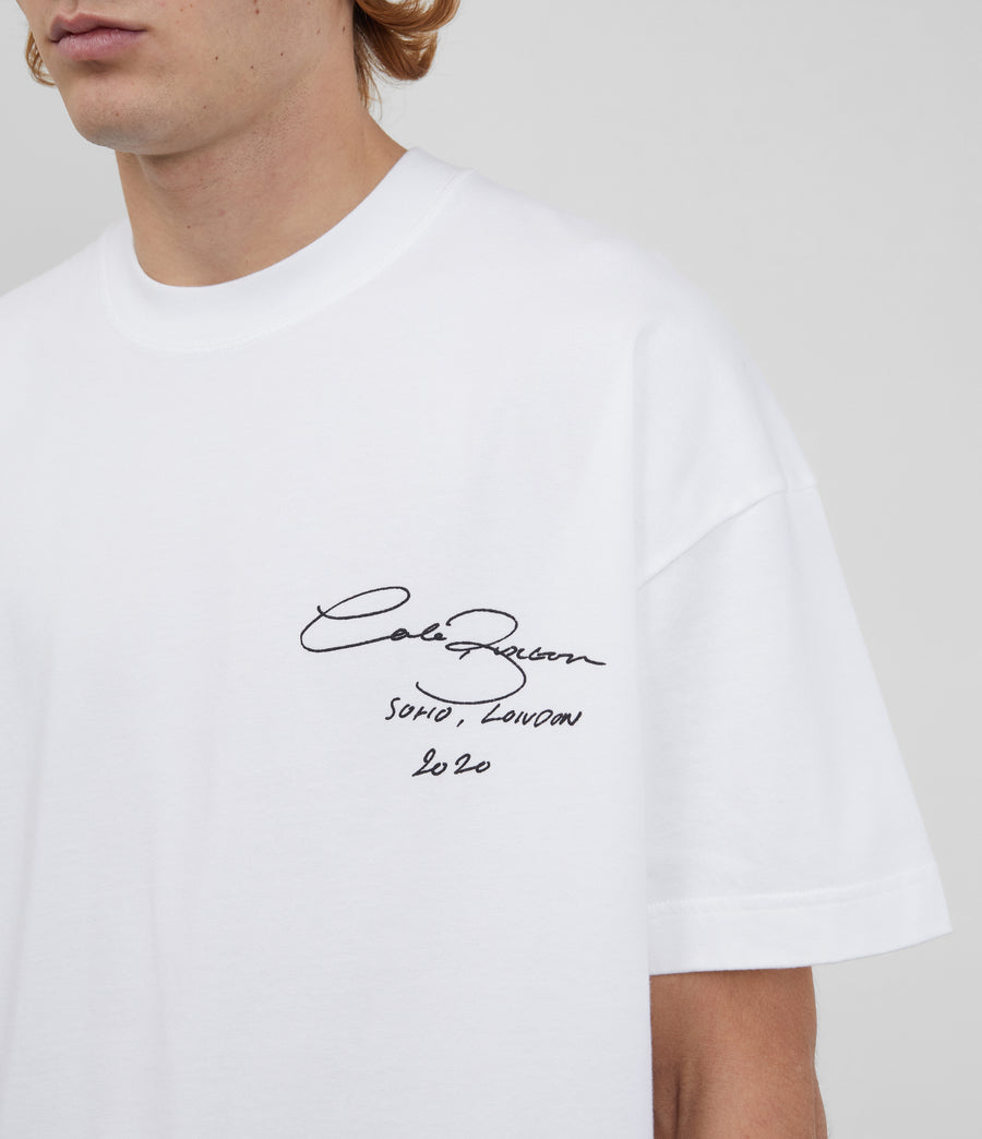 Cole Buxton Signature Men T-Shirt White | USA NV3-80028I7