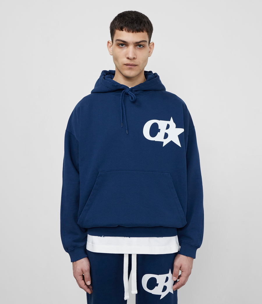 Cole Buxton Star Men Hoodie Navy | USA YK2-10211K9