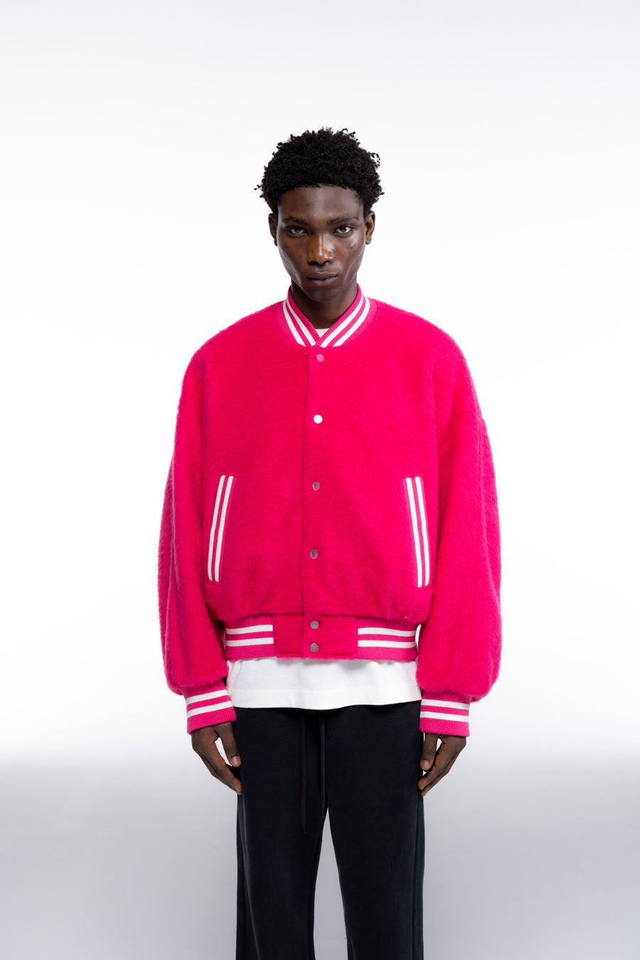 Cole Buxton Wool Bomber Men Jackets Pink | USA IH1-29052R7